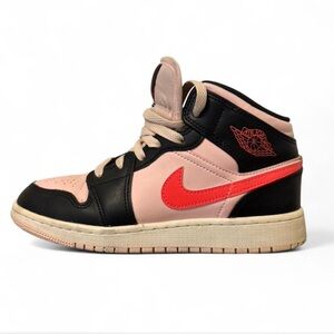 4.5 Nike Air Jordan Mid - Black, Pink, and Red